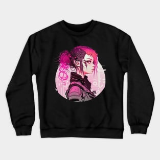 Back to listings Cyber Punk Anime Girl in Yellow Tones Crewneck Sweatshirt